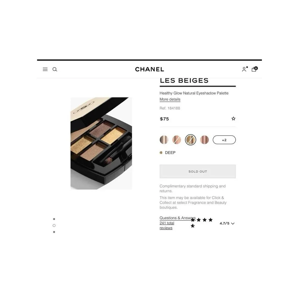 CHANEL Les Beiges Healthy Glow 0.16 fl oz Deep Eyeshadow Palette